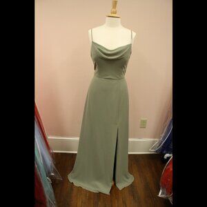 Hayley Paige Occasions 52208 Long Chiffon Bridesmaid Olive 12
